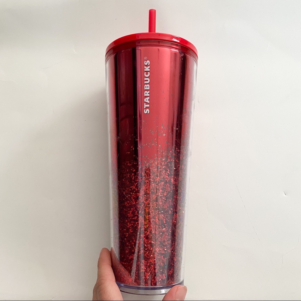 NEW Starbucks holiday red sparkle ombré tumbler